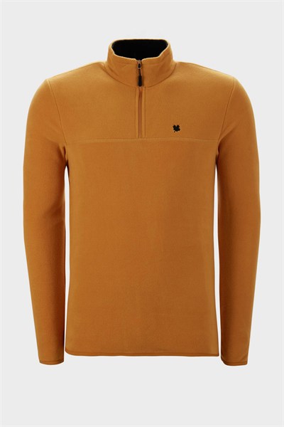 Slim Fit Anti-Pilling Tüylenme Yapmayan Bato Yaka Soğuk Geçirmez Şardonlu Erkek Polar 5906001 HARDAL