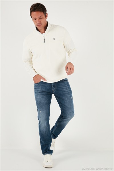 Slim Fit Anti-Pilling Tüylenme Yapmayan Bato Yaka Soğuk Geçirmez Şardonlu Erkek Polar 5906001 EKRU