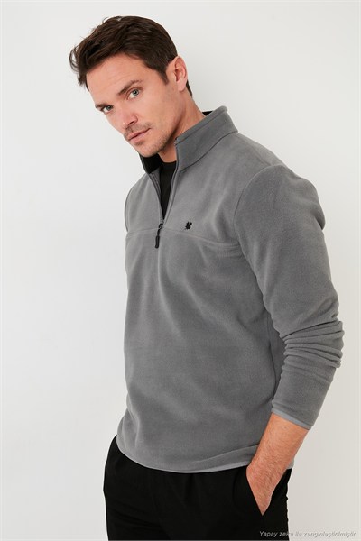 Slim Fit Anti-Pilling Tüylenme Yapmayan Şardonlu Soğuk Geçirmez  2li Paket Erkek Polar 5906001S2 GRİ-GRİ