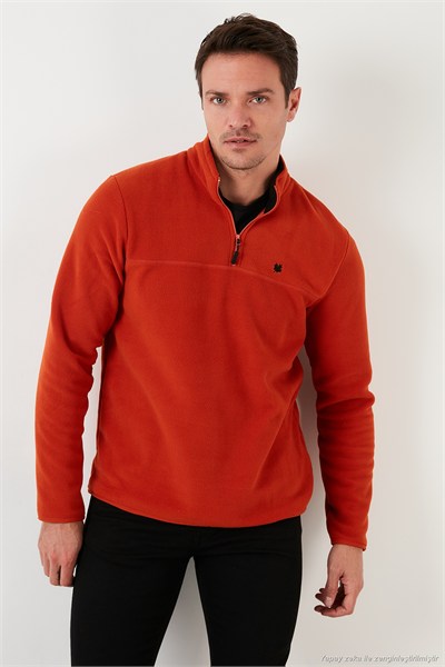 Slim Fit Anti-Pilling Tüylenme Yapmayan Şardonlu Soğuk Geçirmez  2li Paket Erkek Polar 5906001S2 ORANJ-SAKS
