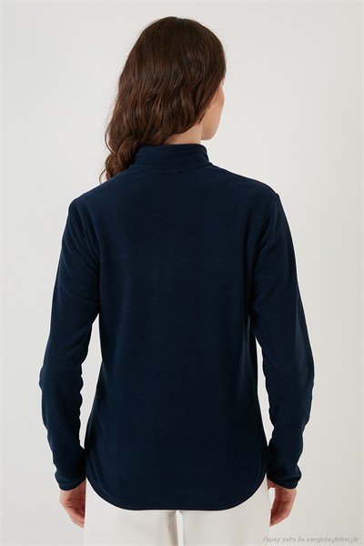 Slim Fit Anti-Pilling Tüylenme Yapmayan Fermuarlı Cepli Hırka 2 li Paket Kadın Polar 5907002S2 KIRMIZI-LACİVERT