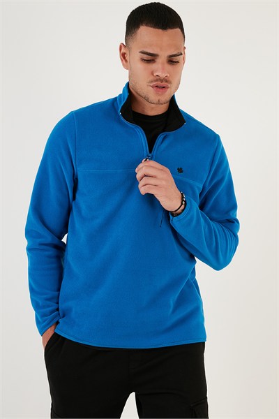 Slim Fit Anti-Pilling Tüylenme Yapmayan Bato Yaka Soğuk Geçirmez Şardonlu Erkek Polar 5906001 SAKS