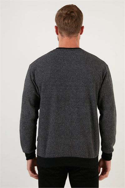Slim Fit Bisiklet Yaka Pamuklu Erkek Kazak 4562013W4 GRİ