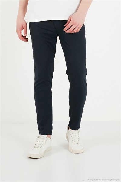 Slim Fit Dar Paça Bağlamalı Erkek Pantolon 6843657 LACİVERT
