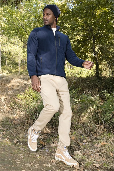 Slim Fit Fermuarlı Cepli Dik Yaka Soğuk Geçirmez Polar Erkek Hırka 5906028 LACİVERT