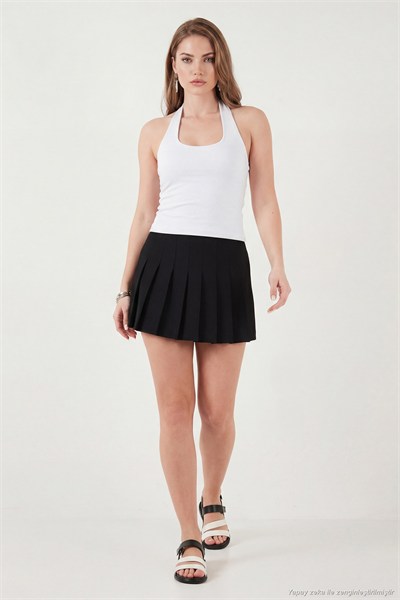 Slim Fit Halter Yaka Sırt Dekolteli İkili Paket Kadın Bluz 5866664 BEYAZ-BEYAZ
