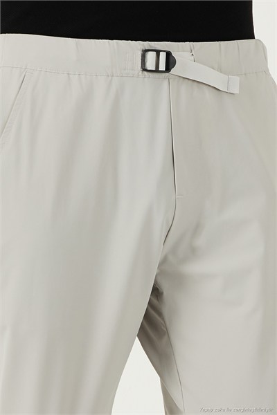 Slim Fit Lastikli Bel Boru Paça Kemer Detaylı Erkek Pantolon 5543S86JMILANO GRİ