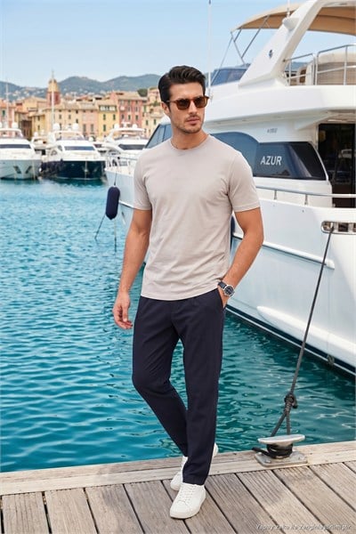 Slim Fit Normal Bel Boru Paça Denim Pantolon Erkek Kot Pantolon 5545C82MILANO LACİVERT