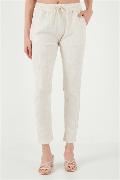 Slim Fit Normal Bel Cepli Kadın Pantolon 5865297 TAŞ