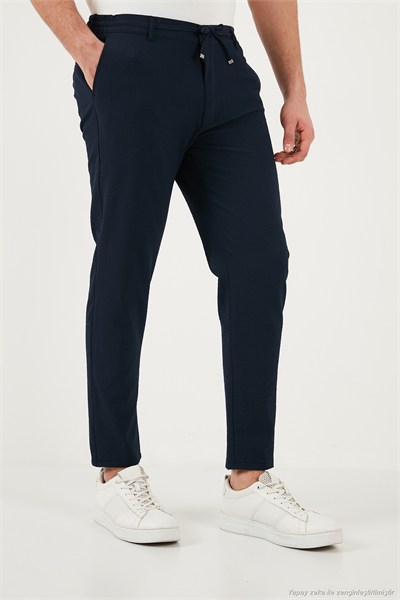 Slim Fit Normal Bel Daralan Paça Erkek Pantolon 6841483 LACİVERT