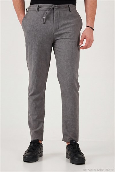 Slim Fit Normal Bel Daralan Paça Erkek Pantolon 6843649 GRİ