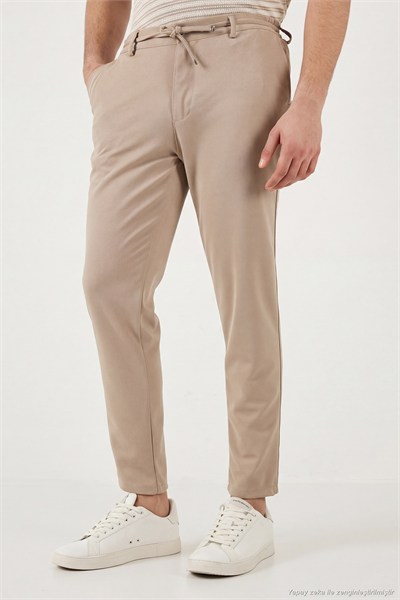 Slim Fit Normal Bel Daralan Paça Erkek Pantolon 6843654 VİZON