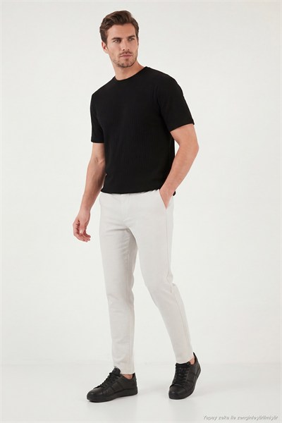 Slim Fit Normal Bel Daralan Paça Erkek Pantolon 6841483 TAŞ