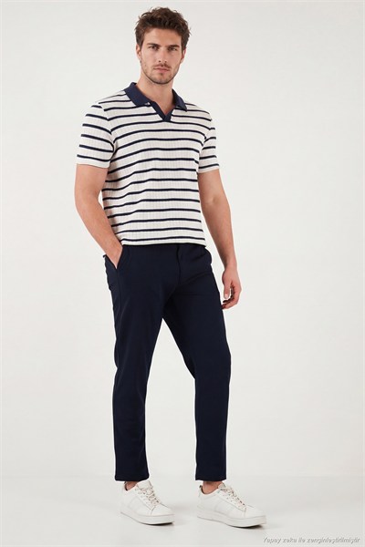 Slim Fit Normal Bel Daralan Paça Erkek Pantolon 6843654 LACİVERT