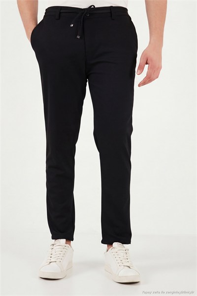 Slim Fit Normal Bel Daralan Paça Erkek Pantolon 6843654 SİYAH