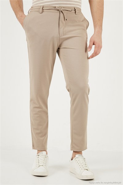 Slim Fit Normal Bel Daralan Paça Erkek Pantolon 6843654 VİZON