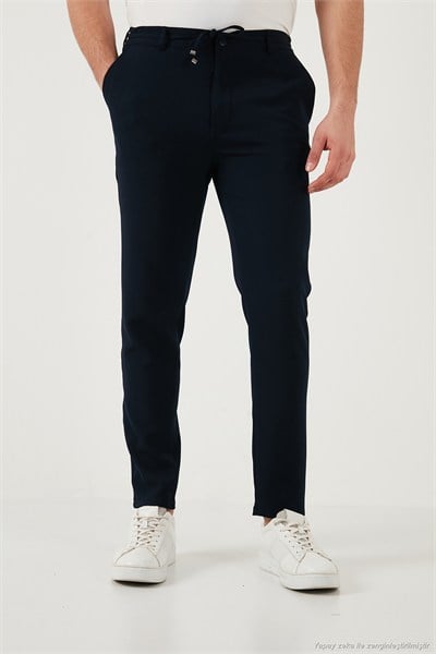 Slim Fit Normal Bel Daralan Paça Erkek Pantolon 6843660 LACİVERT