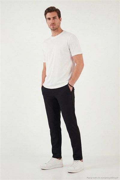 Slim Fit Normal Bel Daralan Paça Erkek Pantolon 6843660 SİYAH