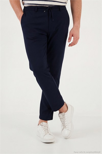 Slim Fit Normal Bel Daralan Paça Erkek Pantolon 6843654 LACİVERT
