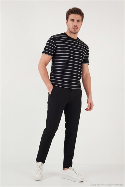 Slim Fit Normal Bel Daralan Paça Erkek Pantolon 6843649 SİYAH