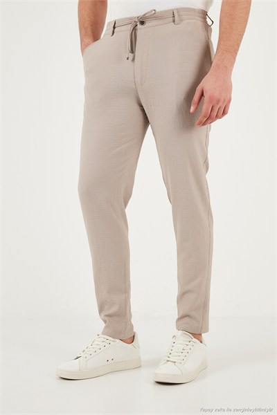 Slim Fit Normal Bel Daralan Paça Erkek Pantolon 6841483 BEJ