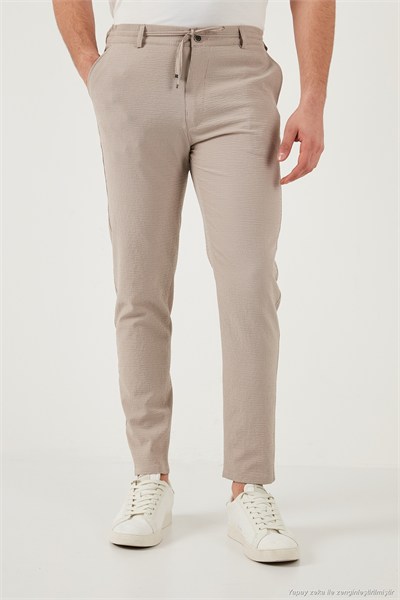 Slim Fit Normal Bel Daralan Paça Erkek Pantolon 6841483 BEJ