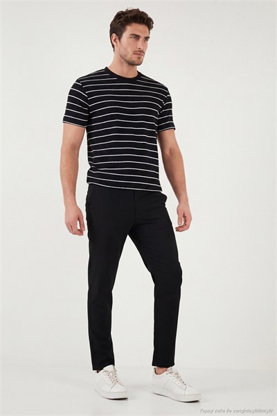 Slim Fit Normal Bel Daralan Paça Erkek Pantolon 6843649 SİYAH