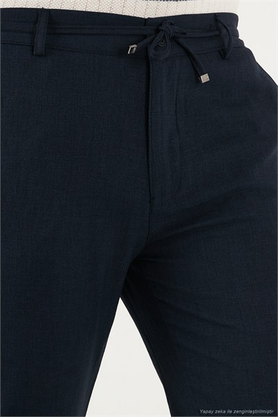 Slim Fit Normal Bel Daralan Paça Erkek Pantolon 6843649 LACİVERT