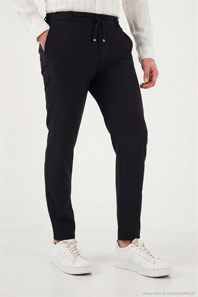 Slim Fit Normal Bel Daralan Paça Erkek Pantolon 6843660 SİYAH