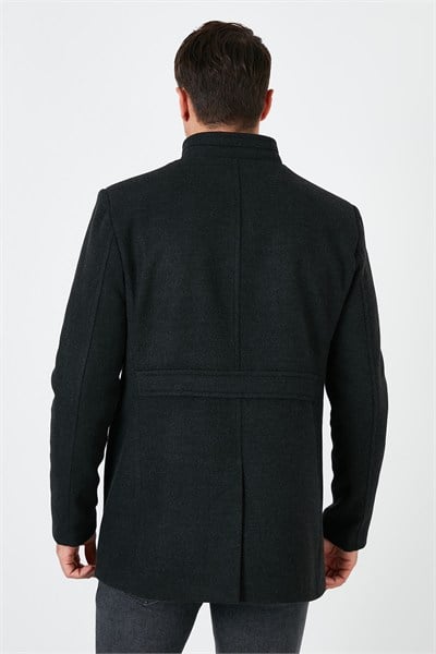 Slim Fit Pamuklu Kaşe Erkek Kaban 5841012 FÜME
