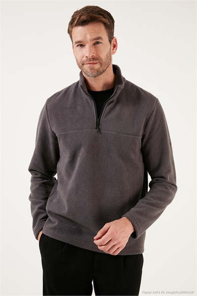 Slim Fit Yarım Fermuarlı Yumuşak Dokulu Şardonlu Soğuk Geçirmez 2li Paket Erkek Polar 59060011S2 Füme-Koyu Mavi