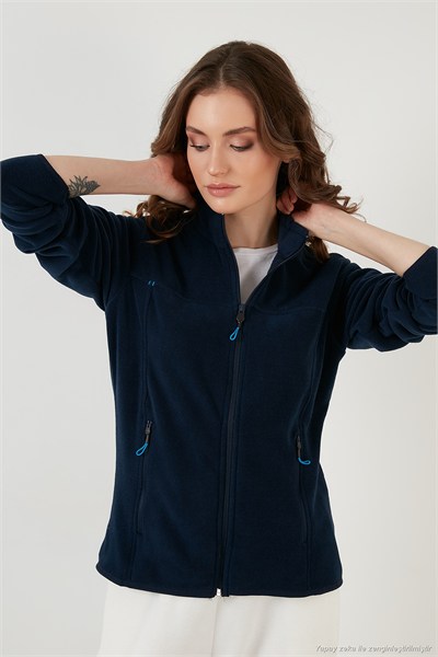 Slim Fit Yumuşak Dokulu Anti-Pilling Tüylenme Yapmayan 2li Paket Kadın Polar 590700200S2 LACİVERT-TURKUAZ