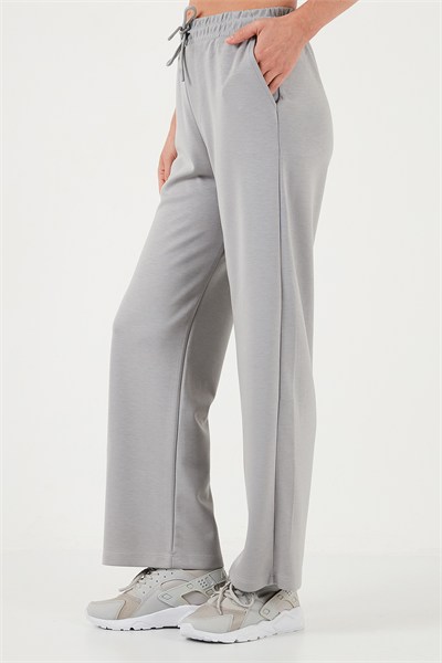 Streç Bol Paça Regular Fit OYSHO Kumaş Kadın Eşofman Altı 5865881 GRİ