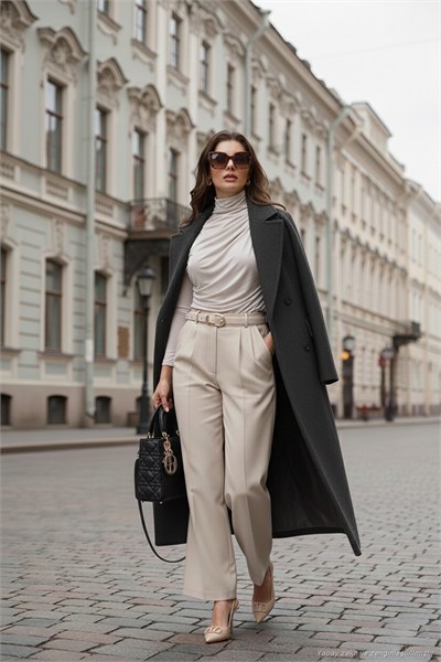Streç Büzgü Detaylı Slim Fit Dik Yaka Kadın Bluz 669925 KOYU BEJ