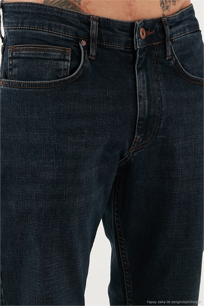 Streç Pamuklu Comfort Fit Yüksek Bel Boru Paça Jeans Erkek Kot Pantolon 4412C25TEXAS MAVİ