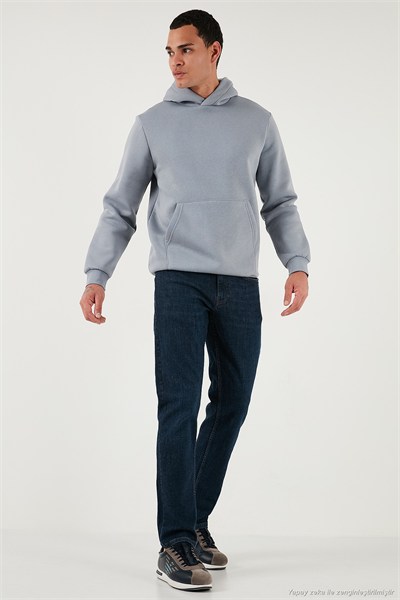 Streç Pamuklu Comfort Fit Yüksek Bel Boru Paça Jeans Erkek Kot Pantolon 4413C41TEXAS LACİVERT
