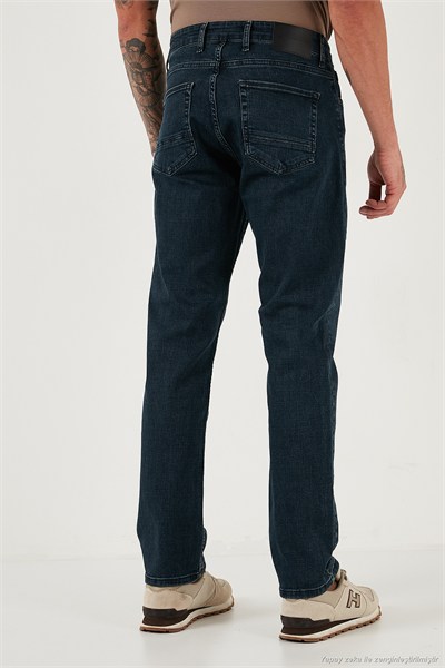 Streç Pamuklu Comfort Fit Yüksek Bel Boru Paça Jeans Erkek Kot Pantolon 4412C26TEXAS MAVİ