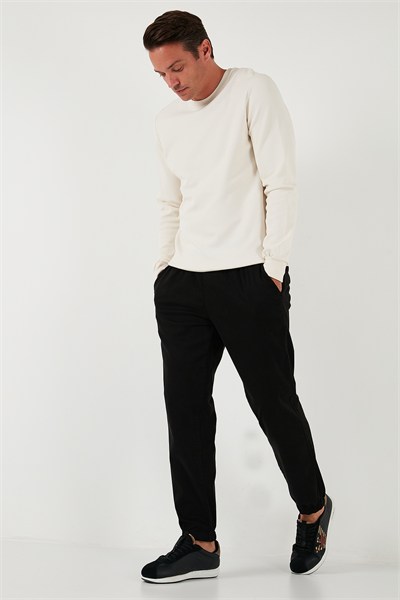 Streç Pamuklu Regular Fit Lastikli Paça Jogger Erkek Pantolon 674004 SİYAH