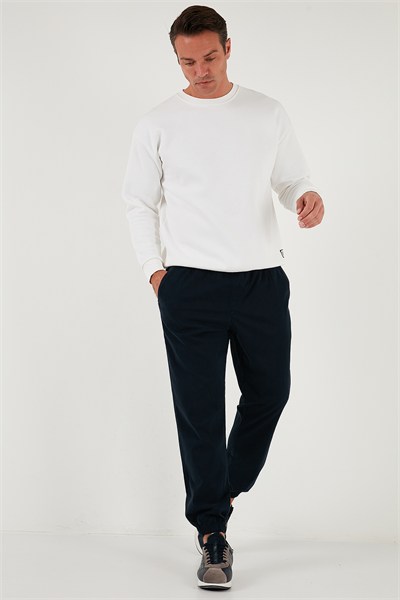 Streç Pamuklu Regular Fit Lastikli Paça Jogger Erkek Pantolon 674004 LACİVERT