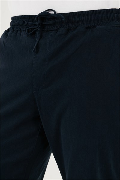 Streç Pamuklu Regular Fit Lastikli Paça Jogger Erkek Pantolon 674004 LACİVERT