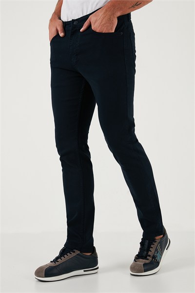 Streç Pamuklu Regular Fit Normal Bel Düz Paça Erkek Pantolon 674002 LACİVERT