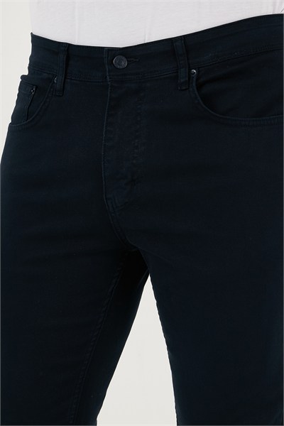 Streç Pamuklu Regular Fit Normal Bel Düz Paça Erkek Pantolon 674002 LACİVERT