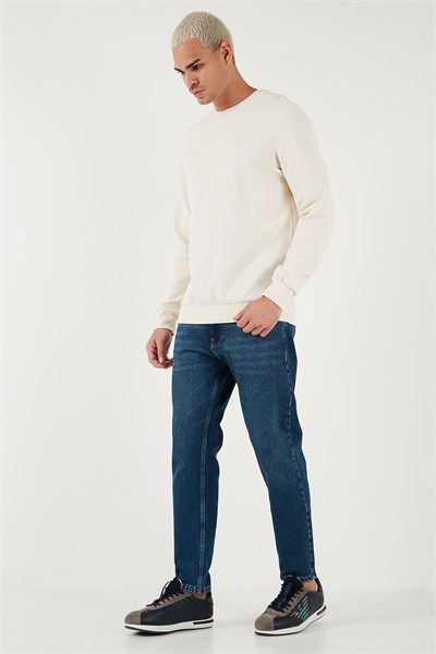 Streç Pamuklu Slim Fit Normal Bel Boru Paça Jeans Erkek Kot Pantolon 5900S28MILANO LACİVERT