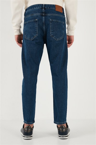 Streç Pamuklu Slim Fit Normal Bel Boru Paça Jeans Erkek Kot Pantolon 5900S28MILANO LACİVERT