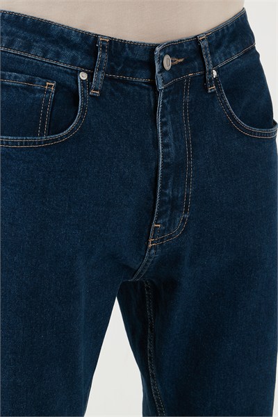 Streç Pamuklu Slim Fit Normal Bel Boru Paça Jeans Erkek Kot Pantolon 5900S34MILANO LACİVERT