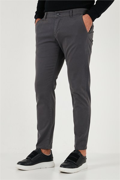 Streç Pamuklu Slim Fit Normal Bel Boru Paça Erkek Pantolon 674003 ANTRASİT