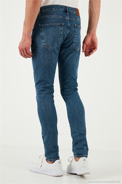 Streç Pamuklu Slim Fit Normal Bel Dar Paça Jeans Erkek Kot Pantolon 1115S60NAPOLI MAVİ