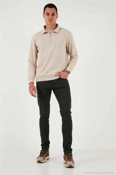 Streç Pamuklu Slim Fit Normal Bel Dar Paça Jeans Erkek Kot Pantolon 1115C24NAPOLI NEFTİ