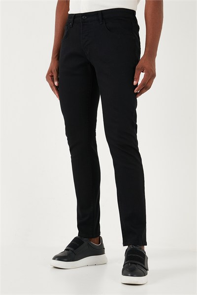 Streç Pamuklu Slim Fit Normal Bel Dar Paça Jeans Erkek Kot Pantolon 1120S01NAPOLI SİYAH