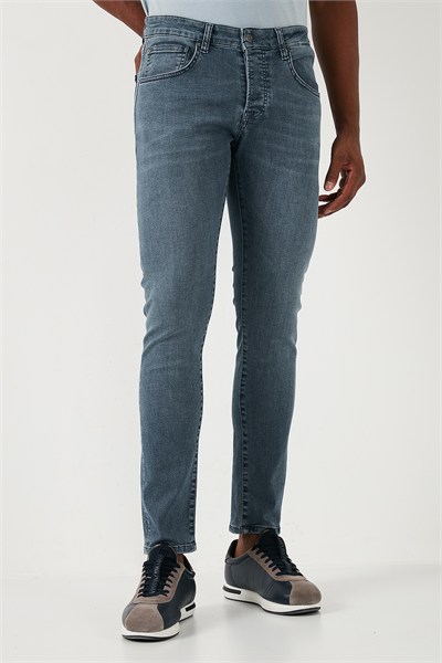 Streç Pamuklu Slim Fit Normal Bel Dar Paça Jeans Erkek Kot Pantolon 1120S02NAPOLI MAVİ